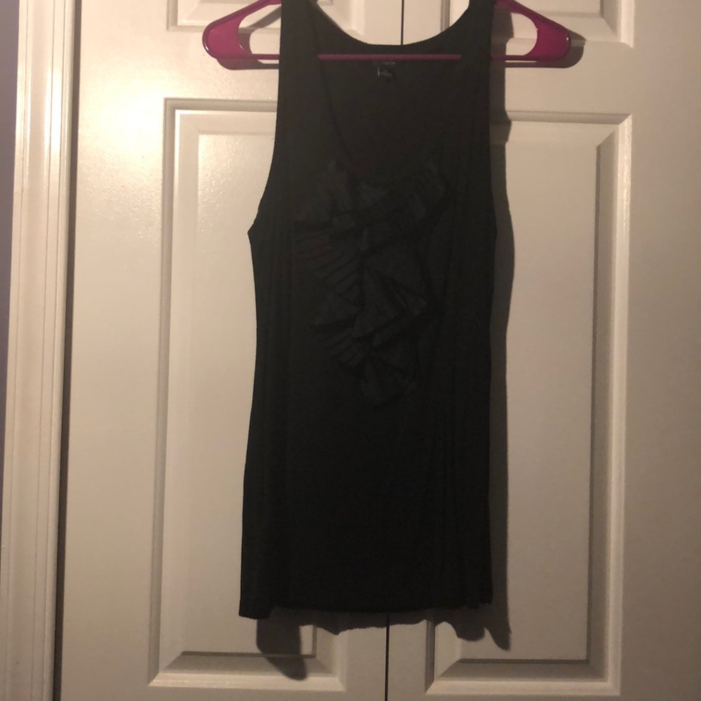 Black ruffle tank top